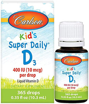Carlson Kid's Super Daily D3, 400 IU, 365 Drops