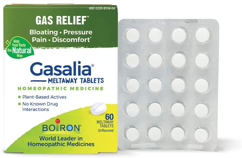 Boiron Gasalia Tablets for Relief from Gas Pressure, Abdominal Pain, Bloating, and Discomfort - 60 Count