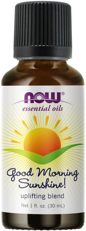 NOW Essential Oils, Good Morning Sunshine Aromatherapy Blend, Soothing Aromatherapy Scent, Blend of Pure Essential Oils, Vegan, Child Resistant Cap, 1-Ounce