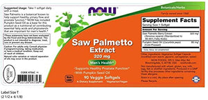 NOW Foods Saw Palmetto Extract, 320 mg, 90 Veggie Softgels
