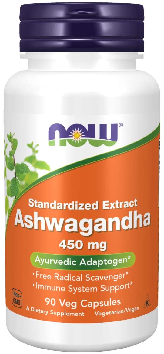NOW Foods Supplements, Ashwagandha (Withania somnifera) 450 Mg (Standardized Extract), 90 Veg Capsules