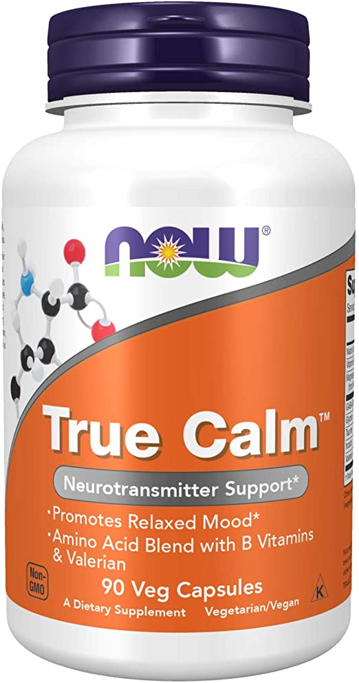 NOW Supplements, True Calm, Amino Acid blend with B Vitamins &amp; Valerian , 90 Veg Capsules