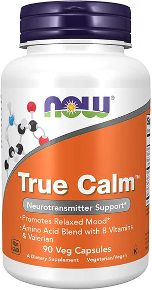 NOW Supplements, True Calm, Amino Acid blend with B Vitamins & Valerian , 90 Veg Capsules