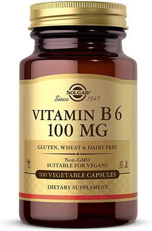 Solgar Vitamin B6, 100 mg, 100 Vegetable Capsules