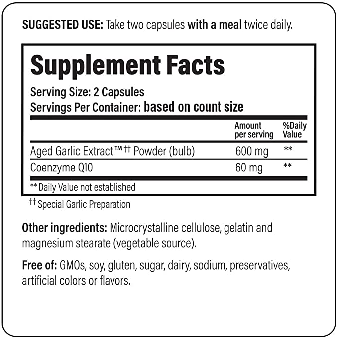 Kyolic Aged Garlic Extract Formula 110 CoQ10 Cardiovascular, 100 Capsules