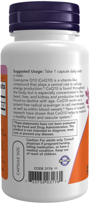 NOW Foods CoQ10, 200 mg, 60 VegCaps