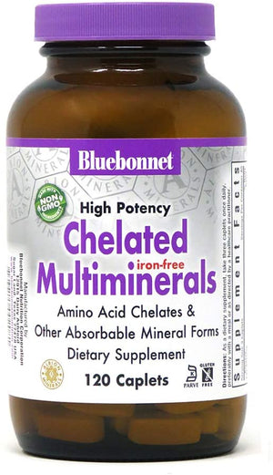 Bluebonnet Nutrition Albion® High Potency Chelated Multiminerals Iron Free, 120 Caplets