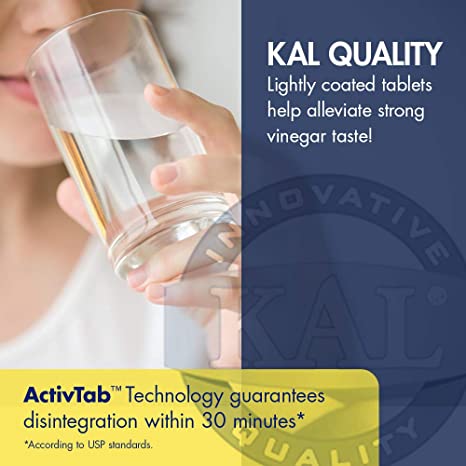 KALKal Apple Cider Vinegar, 120 Tablets