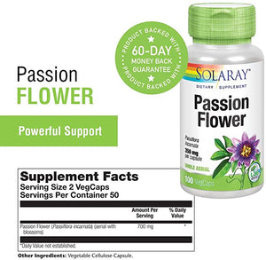 Solaray Passion Flower, 700 mg, 100 VegCaps