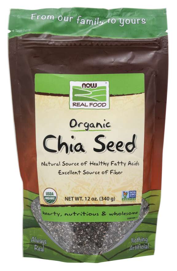 NOW Foods Real Food™ Organic Chia Seed Black, 12 oz