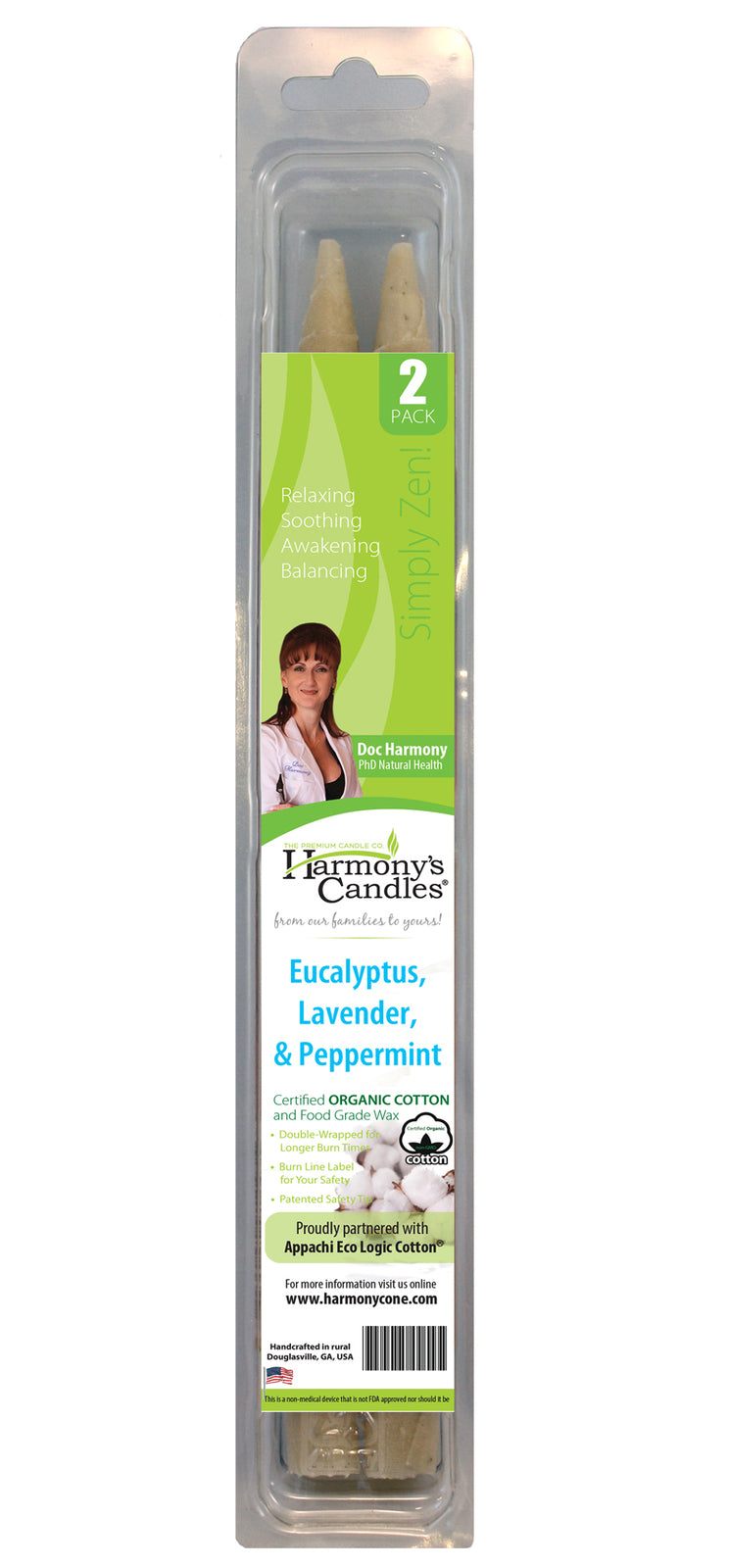 Harmony&#39;s Candles Eucalyptus, Lavender &amp; Peppermint 2 Pack