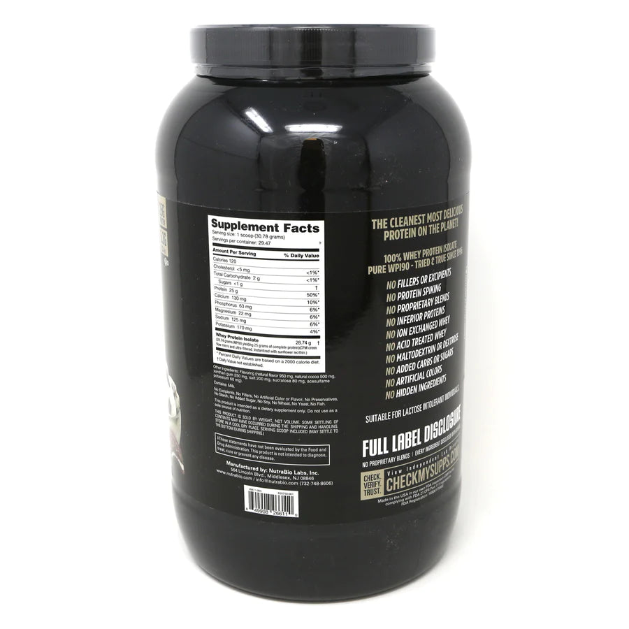 NutraBio 100% Whey Protein Isolate Protein Powder, 25g Protein with Complete Amino Acid Profile, Soy and Gluten Free, Low Carb and Low Calorie Whey Protein Powder, Ice Cream Cookie Dream, 2 Lbs.