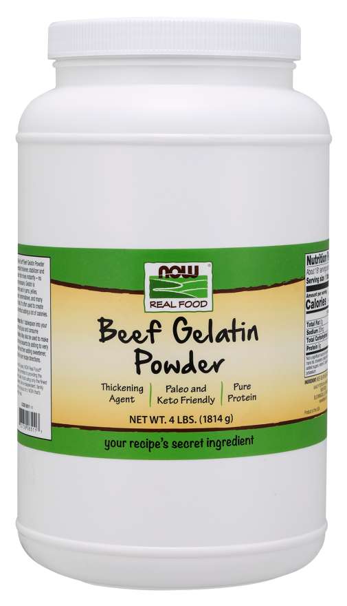 NOW Real Food Beef Gelatin Powder, 4 lbs