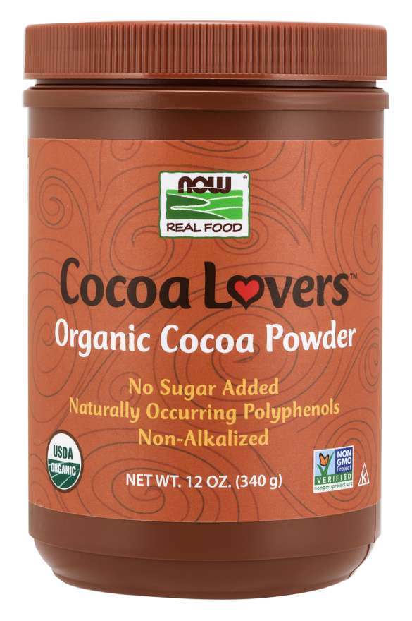 NOW Real Foods Organic Cocoa Powder, 12 oz