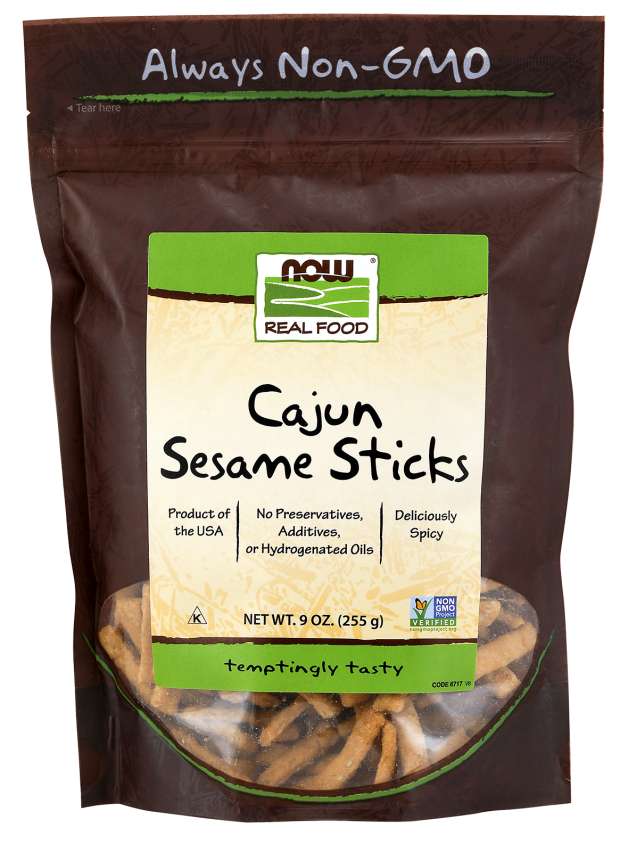 NOW Real Food Cajun Sesame Sticks, 9 oz
