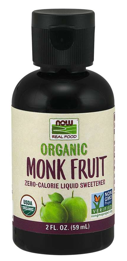 NOW Organic Monk Fruit Zero Calorie Sweetener, 2 fl oz