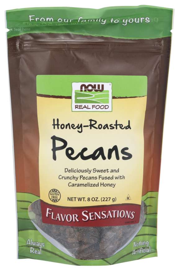 NOW Real Food Honey-Roasted Pecans, 8 oz