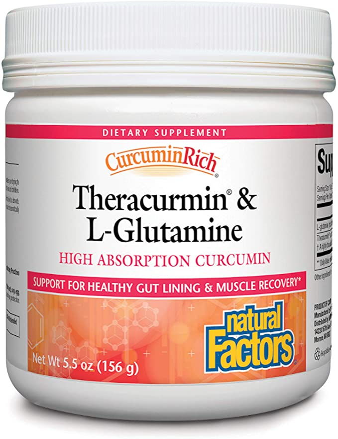 CurcuminRich Theracurmin &amp; L-Glutamine by Natural Factors, Post-Workout Curcumin Powder