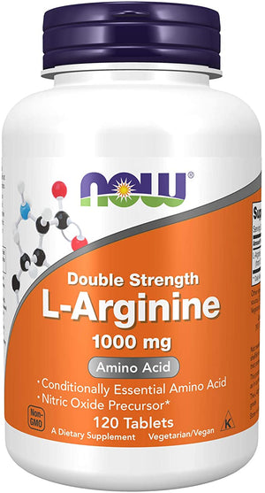 NOW Foods L-Arginine Double Strength, 1000 mg, 120 Tablets