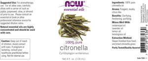 NOW Foods Essential Oils Citronella Oil, 4 fl oz