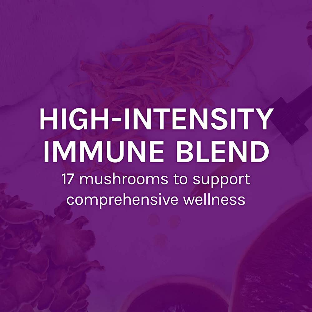 Host Defense MyCommunity Extract - 17 Species Blend Mushroom Supplement for Immune Support - Extract with Lion&#39;s Mane, Reishi. Chaga, Cordyceps, Turkey Tail &amp; More - 4 fl oz (120 Servings)