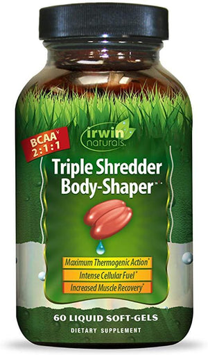 Irwin Naturals Triple Shredder Body Shaper BCAA 2:1:1 Targets Stubborn Fat - 60 Liquid Softgels - Discount Nutrition Store