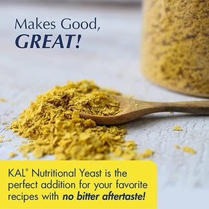 KAL Nutritional Yeast Flakes | Vitamin B12, Vegan, Non-GMO, Gluten Free | Unsweetened, Great Flavor, No Bitter Aftertaste | Great For Cooking | 22 oz