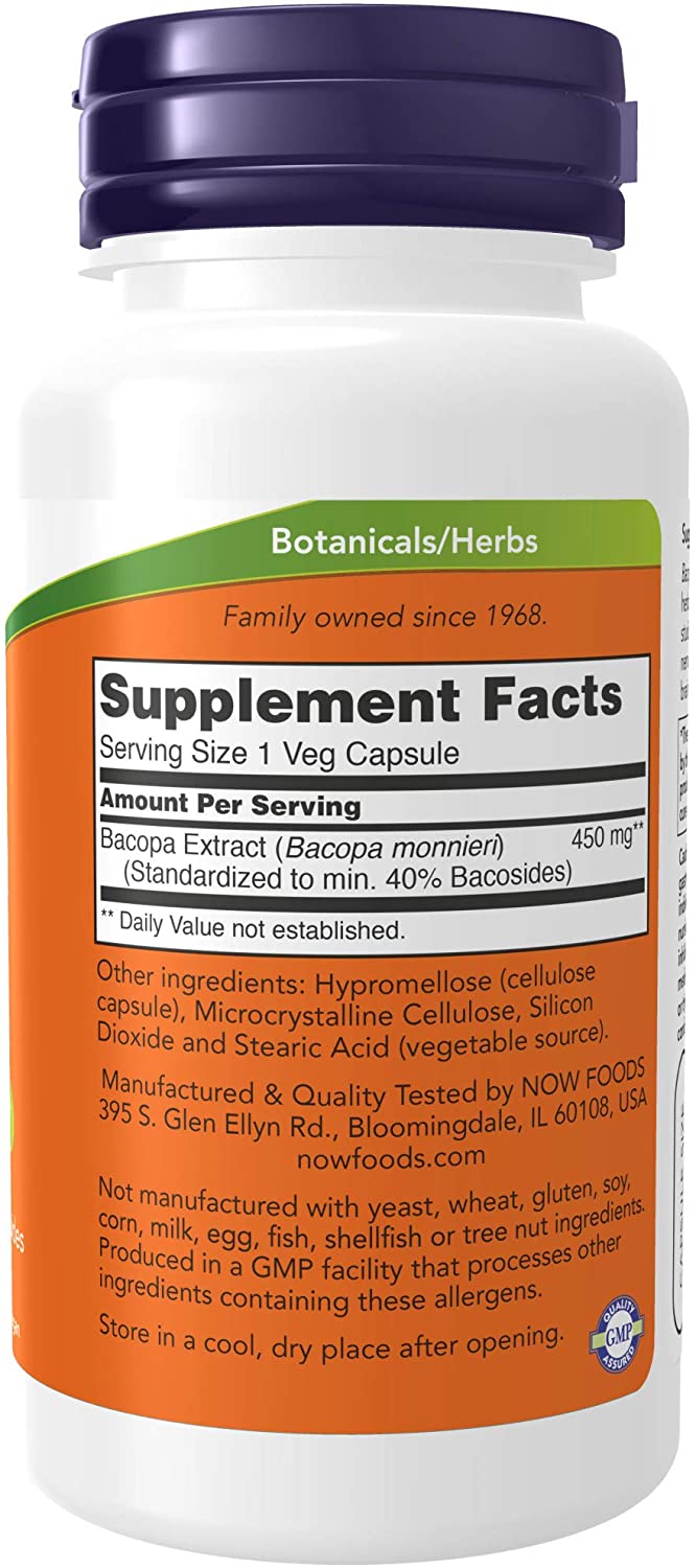 Bacopa Extract 450 mg Veg Capsules | Promotes Brain Health