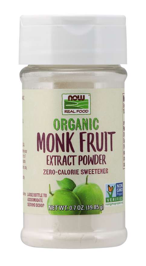 Certified Organic Monk Fruit Extract Powder, Zero Calorie Sweetener, Large Bottle for Serving Scoop, Certified Non-GMO, 0.7-Ounce