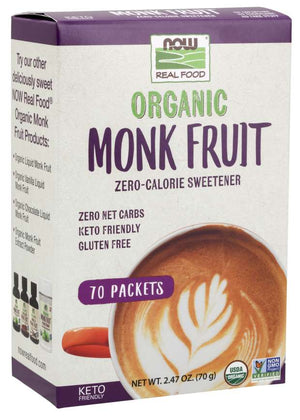 Organic Monk Fruit Zero-Calorie Sweetener, 70 Packets, 2.47 oz (70 g)