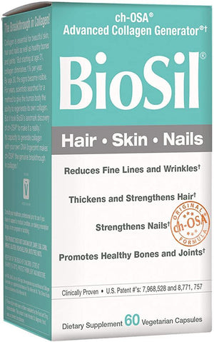 Natural Factors-BioSil - Hair, Skin, Nails, Natural Nourishment For Your Body's Beauty Proteins, 60 capsules - Discount Nutrition Store