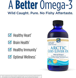 Nordic Naturals Arctic Cod Liver Oil Unflavored, 8 fl oz