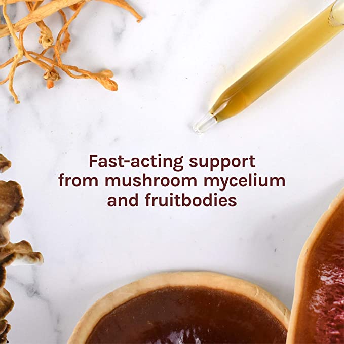 Host Defense Stamets 7 Extract - 7 Species Blend - Mushroom Supplement for Immune Support with Royal Sun Blazei, Cordyceps, Reishi, Maitake, Lion's Mane, Chaga & Mesima - 1 fl oz (30 Servings)