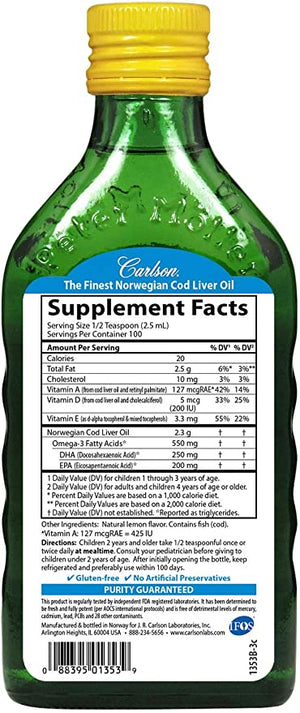 Carlson For Kids Cod Liver Oil, 8.4 fl oz