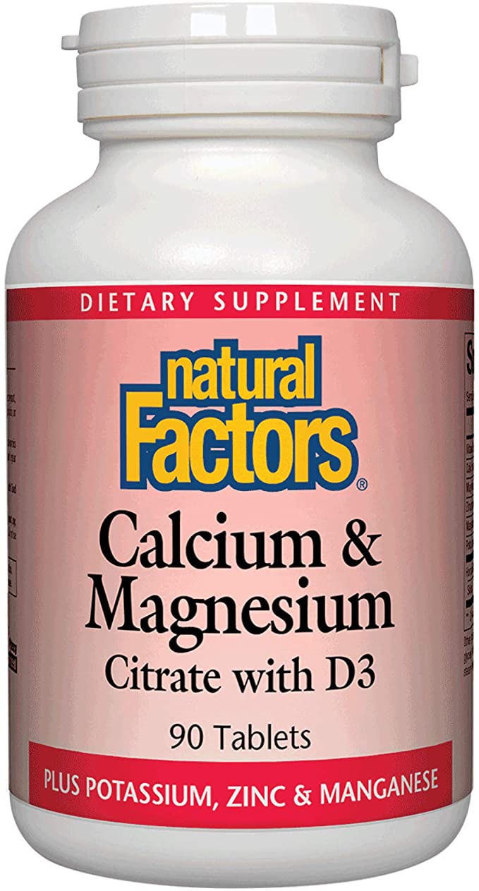 Natural Factors, Calcium &amp; Magnesium Citrate with Vitamin D3, Support for Bones and Teeth, 90 Tablets