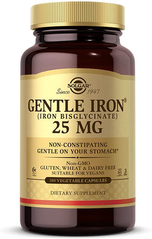 Solgar Gentle Iron®, 25 mg, 180 Vegetable Capsules