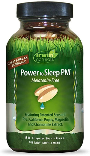 Irwin Naturals Power to Sleep PM Melatonin-Free - Calm Mind & Body - 50 Liquid Softgels - Discount Nutrition Store