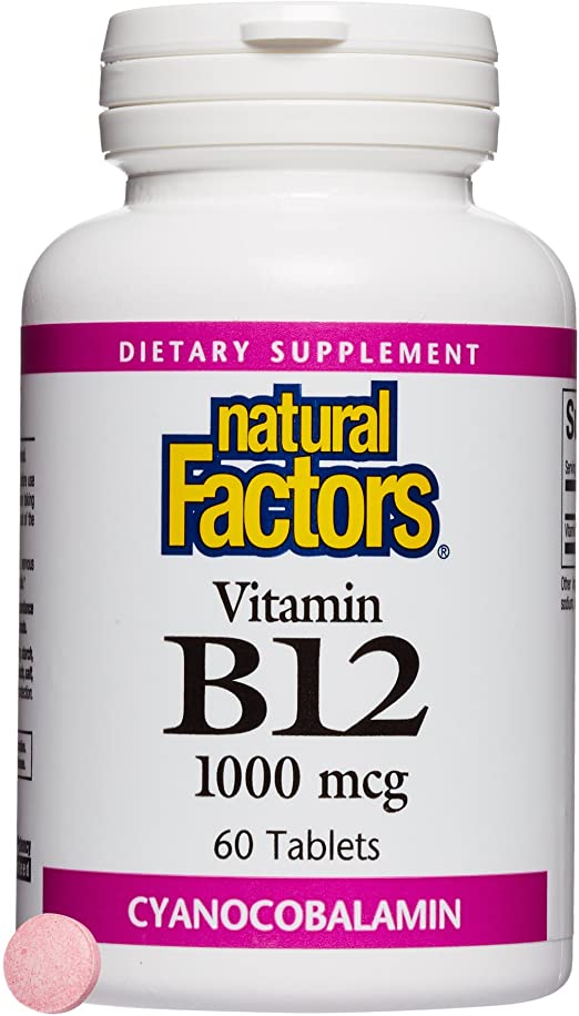 Natural Factors B12, 1000 mcg, 60 Tablets