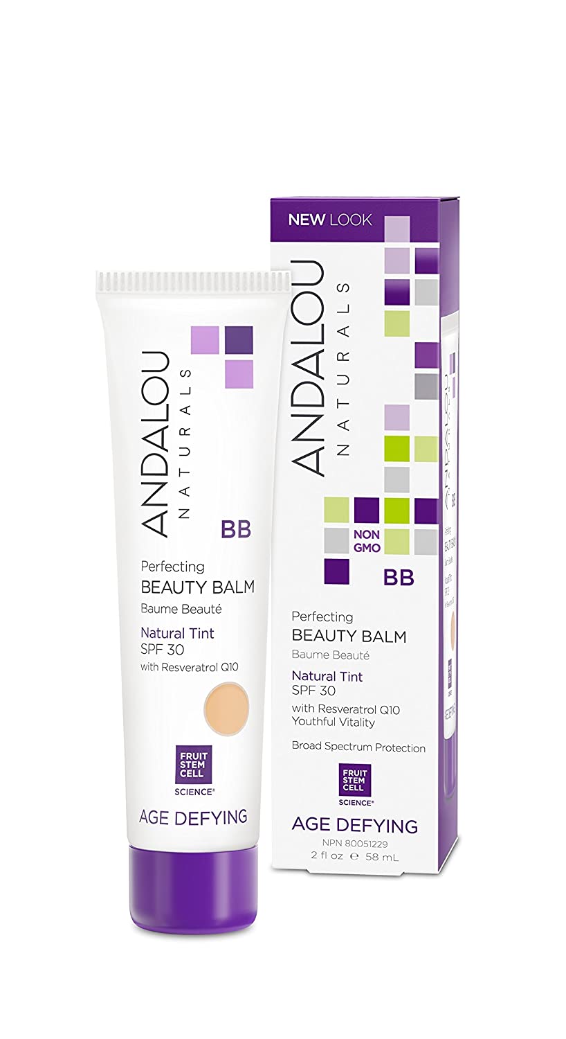 Andalou Naturals Age Defying Perfecting BB Beauty Balm Natural Tint SPF 30, 2 fl oz