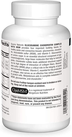 Source Naturals Glucosamine Chondroitin Complex with MSM, 120 Tablets