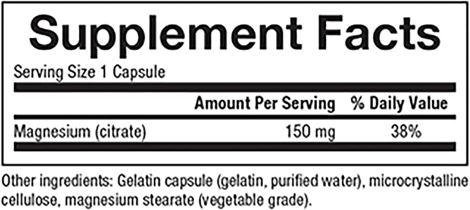 Natural Factors Magnesium Citrate, 150 mg, 360 Capsules