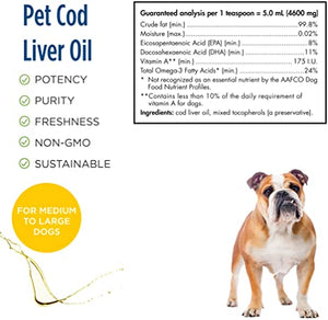 Nordic Naturals Pet Cod Liver Oil Medium to Large Breed Dogs, 8 fl oz