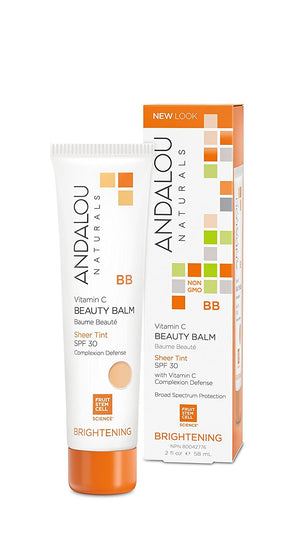 Andalou Naturals Brightening Vitamin C Beauty Balm Sheer Tint SPF 30, 2 fl oz