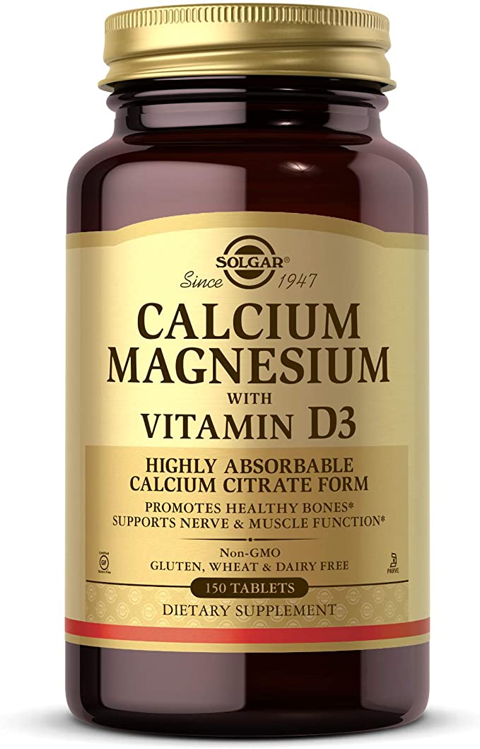 Solgar Calcium Magnesium with Vitamin D3, 150 Tablets