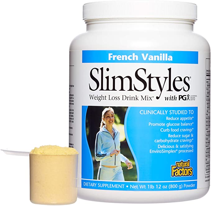 Natural Factors SlimStyles® Weight Loss Drink Mix French Vanilla, 1.75 lb