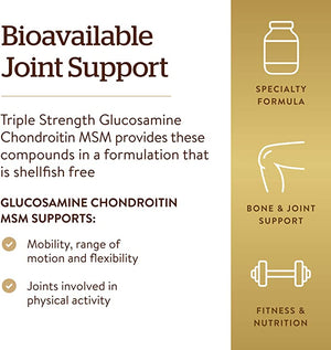 Solgar Triple Strength Glucosamine Chondroitin MSM Shellfish Free, 120 Tablets