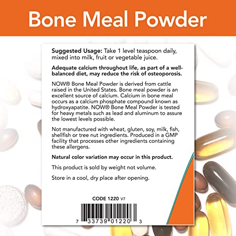 NOW Bone Meal Powder, 1 lb