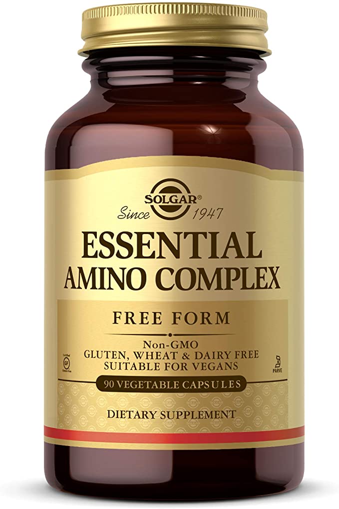 Solgar Essential Amino Complex, 90 Vegetable Capsules - Free Form Essential Amino Acids - Non-GMO, Vegan, Gluten Free, Dairy Free, Kosher - 90 Servings