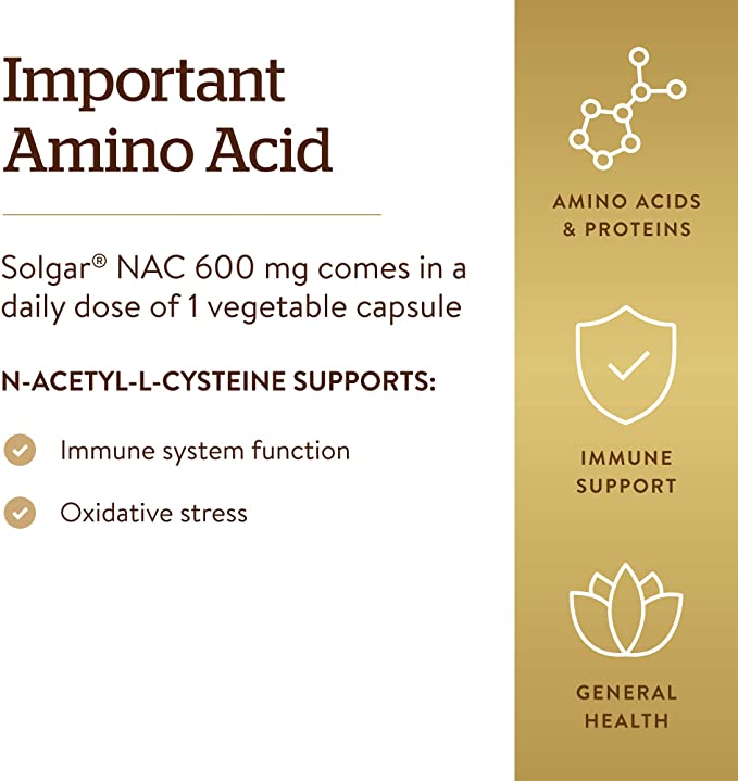 Solgar NAC, 600 mg, 120 Vegetable Capsules