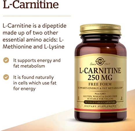 Solgar L-Carnitine, 250 mg, 90 Vegetable Capsules